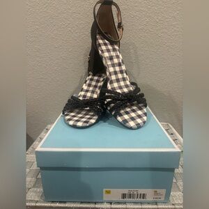Gingham Navy Women's Heels